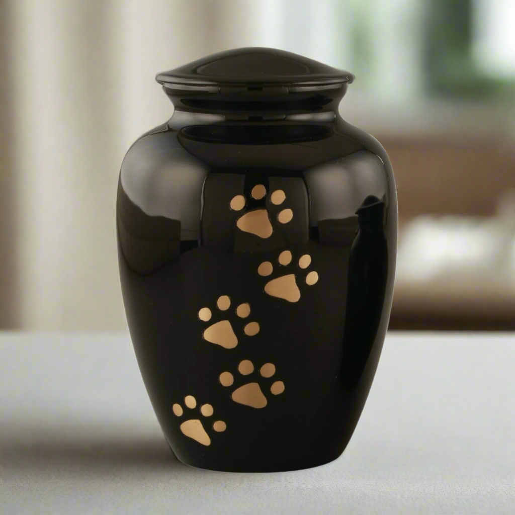 Royal Rapture Urn For Ashes Jar Paw Engraved Dog Cat Funeral Cremation Love Urn