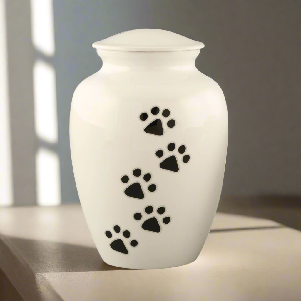 Royal Rapture Urn For Ashes Jar Paw Engraved Dog Cat Funeral Cremation Love Urn