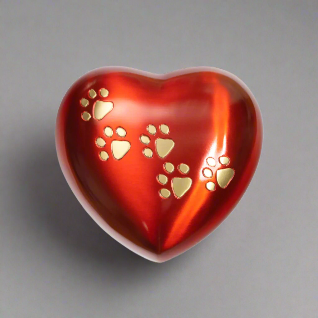 Royal Rapture Urn for ashes Paw Heart Funeral Cremation Memorial Keepsake Pet Dog Cat No Stand 6" (RHP03)