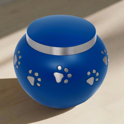 Royal Rapture Paw Printed Pet Dog/Cat Jar Urn For Ashes Memorial Funeral Cremation Love 4"(Small) and 6"(Large)