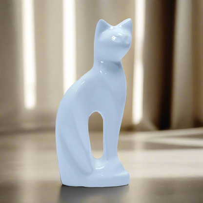 Royal Rapture Cat Figurine Pet Urn for Ashes Charming Metal Alloy Funeral Memorial Cremation 9"