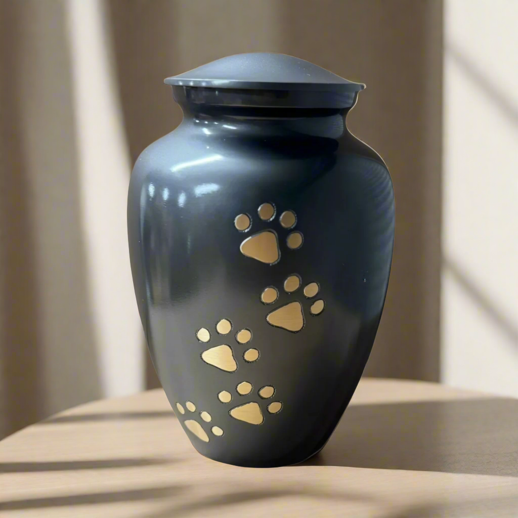 Royal Rapture Urn For Ashes Jar Paw Engraved Dog Cat Funeral Cremation Love Urn