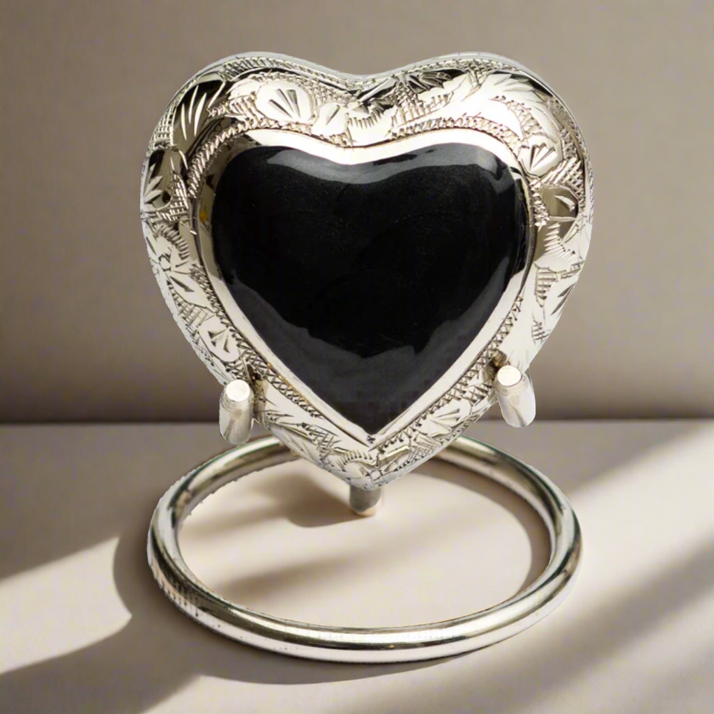 Royal Rapture Love Urn for Ashes Funeral Memorial Cremation Keepsake Heart & Stand