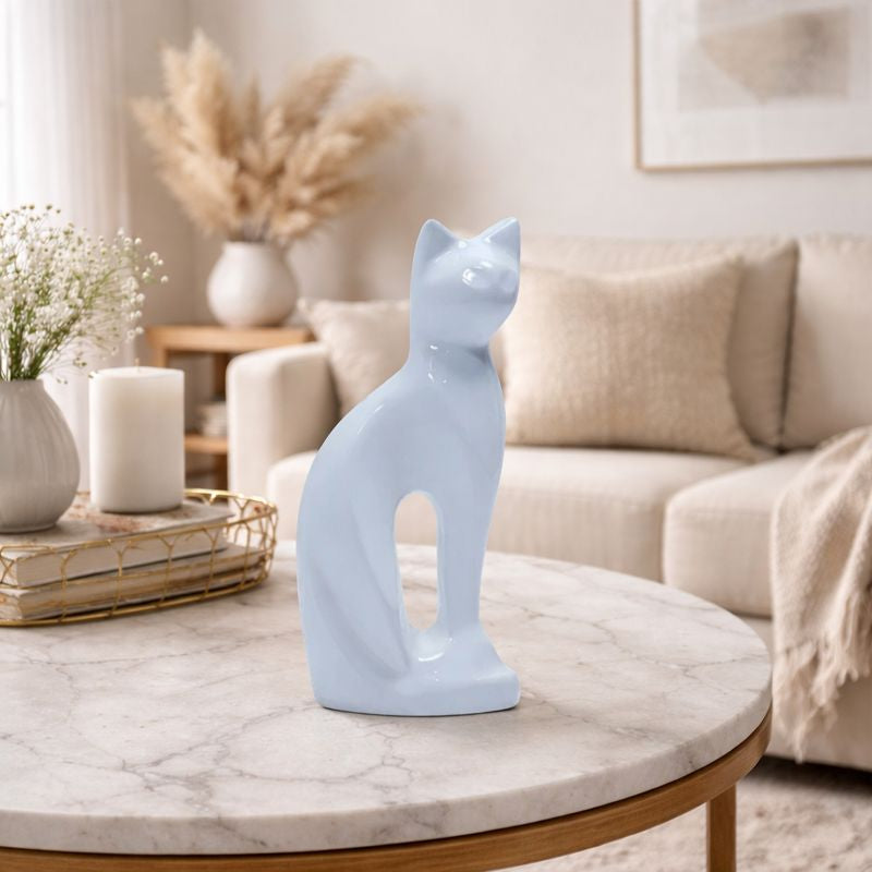 Royal Rapture Cat Kitty Figurine Pet Urn For Ashes Cremation Funeral Memorial Love Urns decorative Alloy 9" (RCM01)