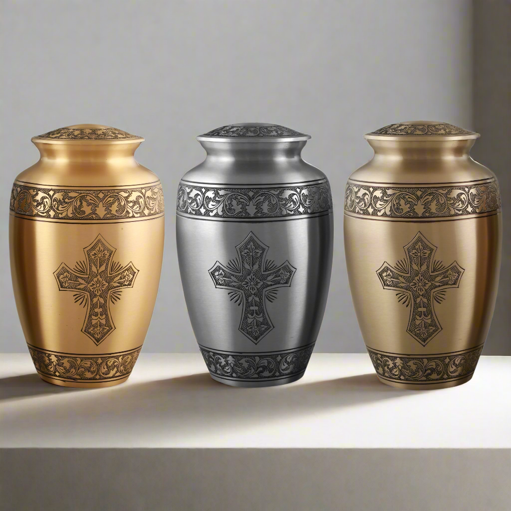 Royal Rapture Adult Urns For Ashes Cremation Funeral Memorial Handcrafted Adult  Love Urns Decorative Brass 10" Large(RJM05)