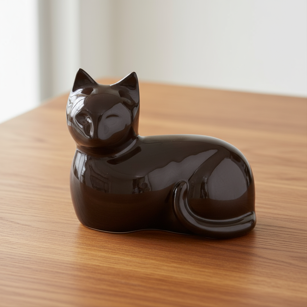 Royal Rapture Cat Kitty Figurine Pet Urn For Ashes Cremation Funeral Memorial Love Urns decorative Alloy 5" (RCM04)