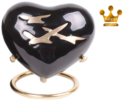 Royal Rapture Love Urn for Ashes Funeral Memorial Cremation Keepsake Heart & Stand